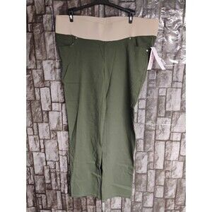 Times Two Womens Olive Green Stretch Jeans  Denim Pants Size X- Large Maternity